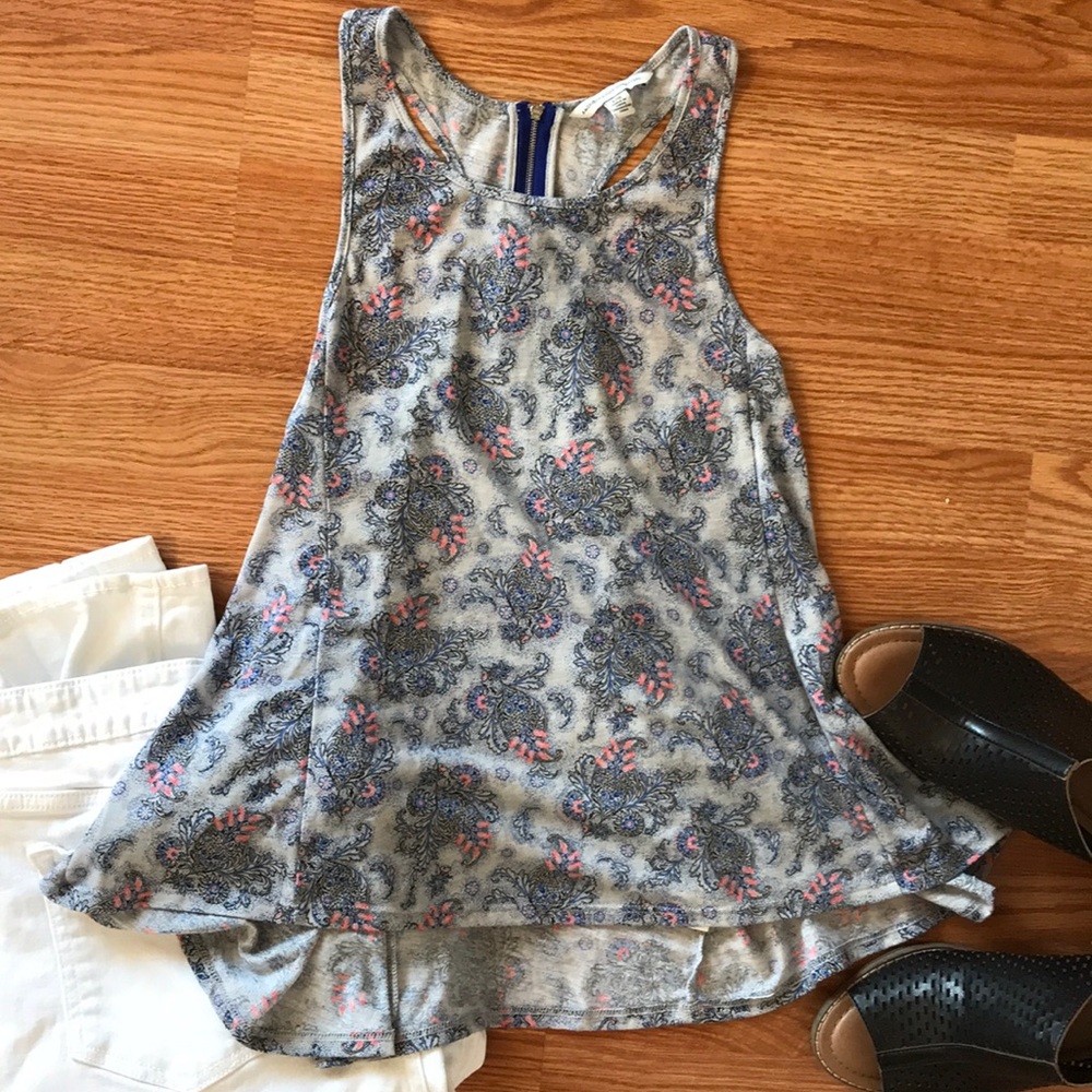 Billowy Racerback Tank with exposes zipper